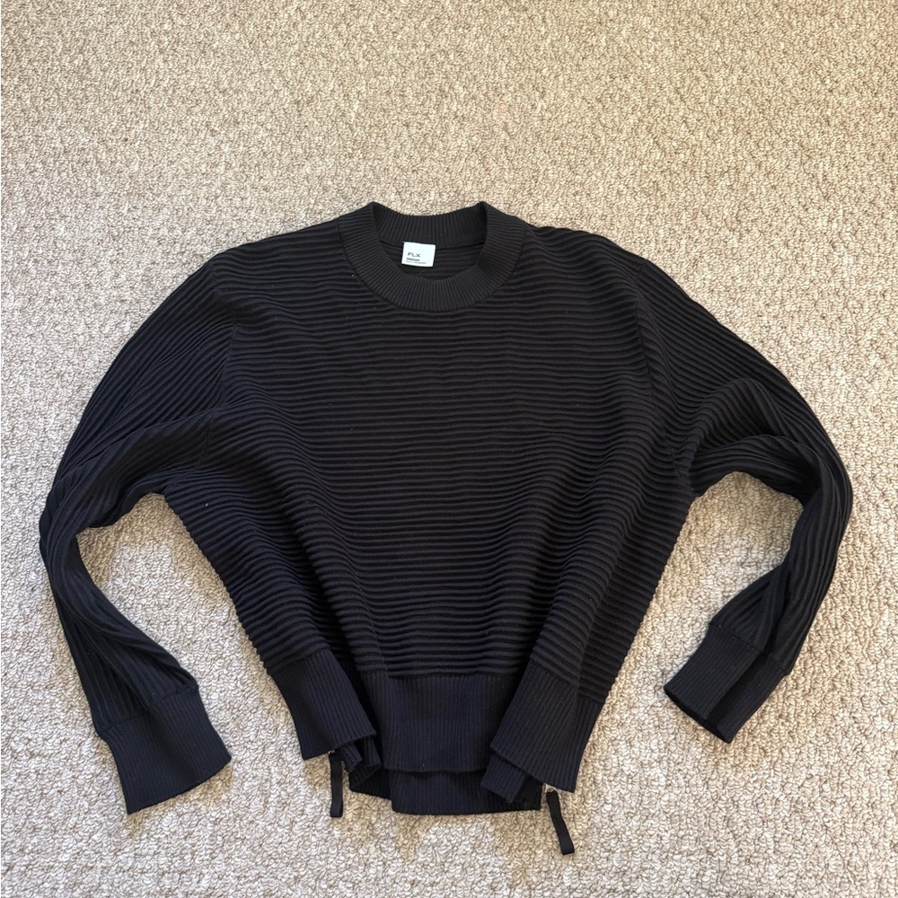 Black Ribbed Women's Sweater Size M